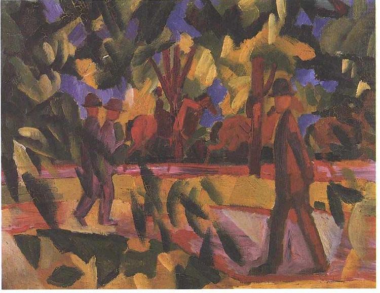 August Macke Riders and walkers at a parkway china oil painting image